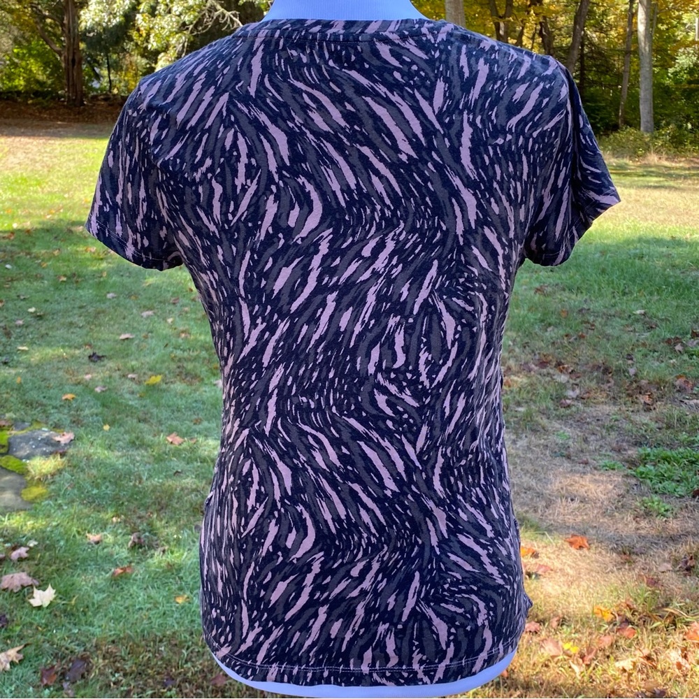 ATHLETA TOP TEE SHORT CAP SLEEVE BLACK TAN BROWN SIZE S - Picture 6 of 9